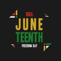 juneteenth african american greeting on black background suitable for juneteenth campaign on june 19 vector