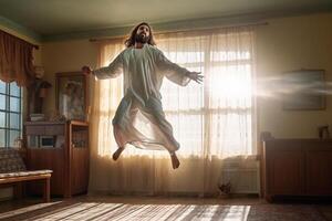 Ascension day of jesus christ or resurrection day of son of god. Good friday. Ascension day concept in living room by photo