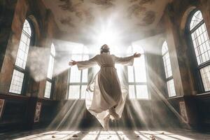 Ascension day of jesus christ or resurrection day of son of god. Good friday. Ascension day concept in church by photo