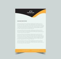 corporate modern letterhead design template, black and yellow Business letterhead design. vector