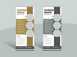 Interior Design Roll Up Banner template, stand design, display stand Design. vector