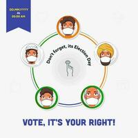 Don't Forget Its Election Day Vote For Your Rights With Different Religion Men Wearing Mask vector