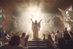 Ascension day of jesus christ or resurrection day of son of god. Good friday. Ascension day concept in church by photo