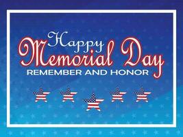 happy memorial day banner american holiday vector background