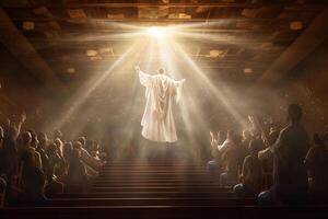 Ascension day of jesus christ or resurrection day of son of god. Good friday. Ascension day concept in church by photo