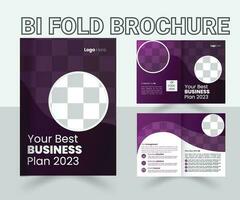 Bi Fold Brochure Design Template,  Four Pages bi fold brochure Pro Vector