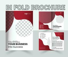 bi doblez folleto diseño plantilla, cuatro paginas bi doblez folleto Pro vector