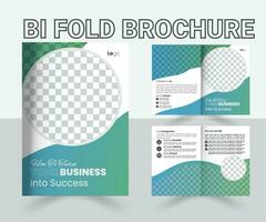 bi doblez beochure diseño plantilla, creativo minimalista negocio propuesta modelo o empresa perfil folleto Pro vector