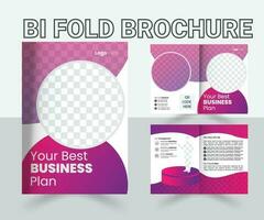 Bi Fold Beochure Design Template, Creative Minimalist business proposal template or Company profile brochure Pro Vector