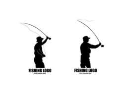 Set of fishing silhouettes vector design collection