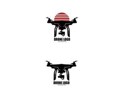 Set of drone silhouette logo design collection vector