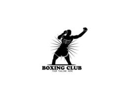 Boxer logo silueta diseño vector