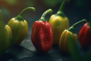 Cultivation of bell peppers under artificial UV light in a hydroponic system photo