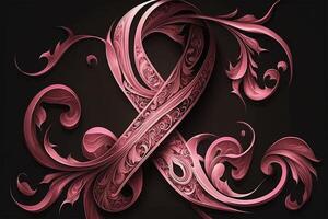 rosado cinta pecho cáncer cáncer día ai generado foto