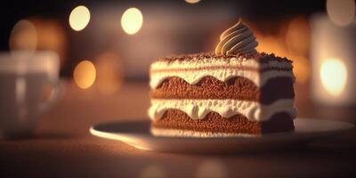 Delicious traditional tiramisu cake illustration photo