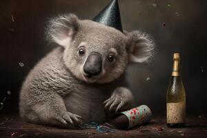 Koala celebrates New Year's Eve Party Content photo