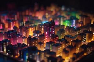 City Lights from Above A Bird's Eye View of a Illuminated Metropolis at Night photo