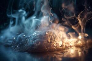 Vibrant 3D Illustration Depicting the Chemical Process of Combustion in Action photo
