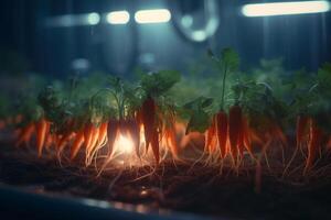 Cultivation of Carrots under Artificial UV Light in Hydroponic System photo