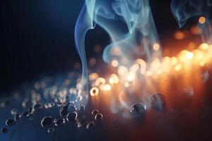 Vibrant 3D Illustration Depicting the Chemical Process of Combustion in Action photo