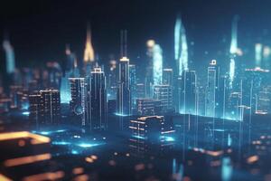 Energy-Positive City Futuristic Metropolis Powered by Buildings photo