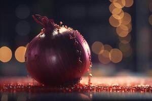 Growing onions indoors using artificial UV light for better yield photo