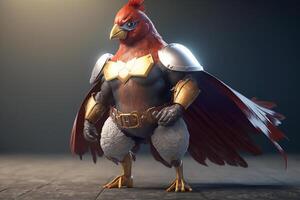 The Majestic Rooster in Superhero Costume photo