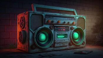 Blast from the Past 80s Ghetto Blaster in Neon Colors photo