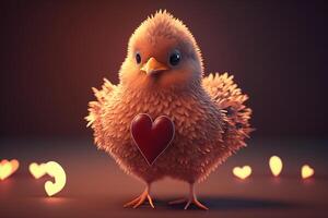 Love Chick A Valentine's Day Heartwarming Surprise from a Cute Baby Chicken photo