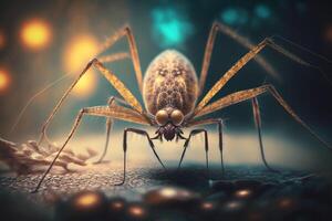 Hyperrealistic Illustration of a Harvestman Spider, Close-up View photo