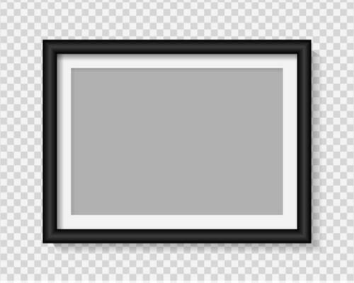 Photo Frames isolated on white, realistic square black frames mockup, vector set . Empty framing for your design. Vector template for picture, painting, poster, lettering or photo gallery