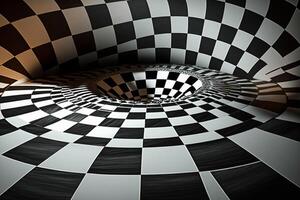 3D Vortex Chessboard Pattern photo