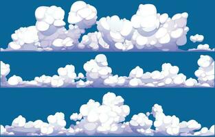 set of cartoon clouds vector