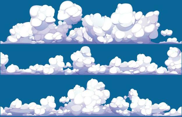 set of cartoon clouds