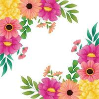 spring flowers border vector