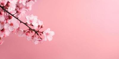 Pink blossoms on a pink background photo