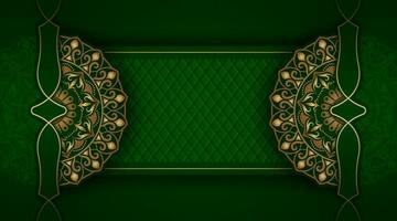 green and gold, luxury mandala background vector