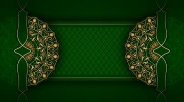 green and gold, luxury mandala background vector