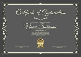 certificate template, with vintage border vector