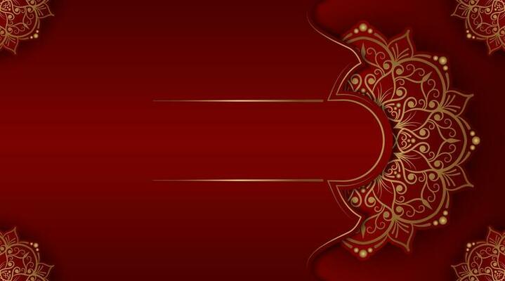red luxury background, with gold mandala ornament
