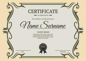 certificate template, with vintage border vector