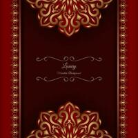 red luxury background, with gold mandala ornament vector