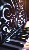 musical vórtice un resumen composición de piano llaves representando sonido olas ai generado foto