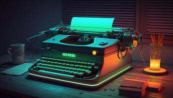 Type in Style 80s Typewriter in Neon Hues photo