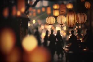 celebrando el equinoccio de japon Higan festival en lleno columpio ai generado foto