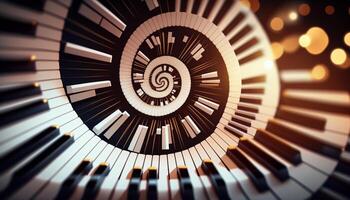 Musical Vortex An Abstract Composition of Piano Keys Representing Sound Waves photo