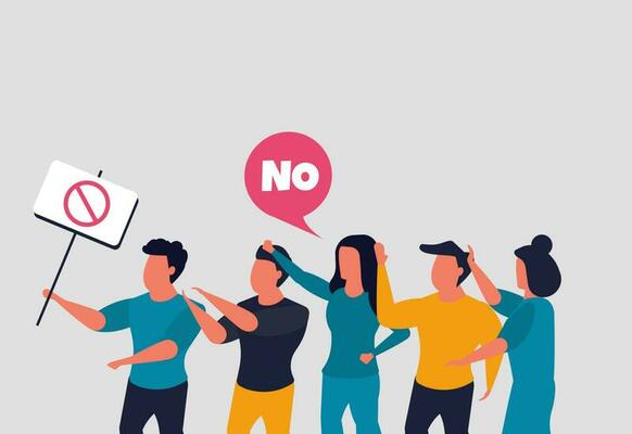 Employees protest, people strike or demonstration. Movement of activists for their rights and equality. People with protest posters. Vector illustration concept