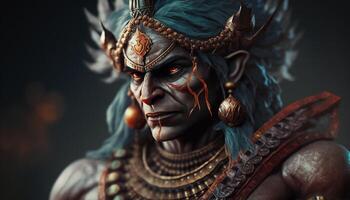 Portrait of Rama, the Hero of the Epic Ramayana photo