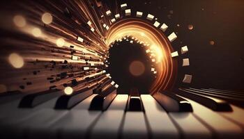 Musical Vortex An Abstract Composition of Piano Keys Representing Sound Waves photo