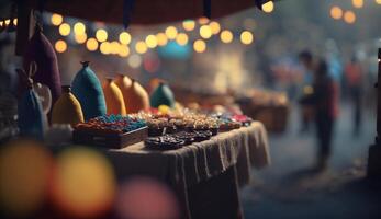 explorador el vibrante caos de un indio bazar un alboroto de colores y especias ai generado foto